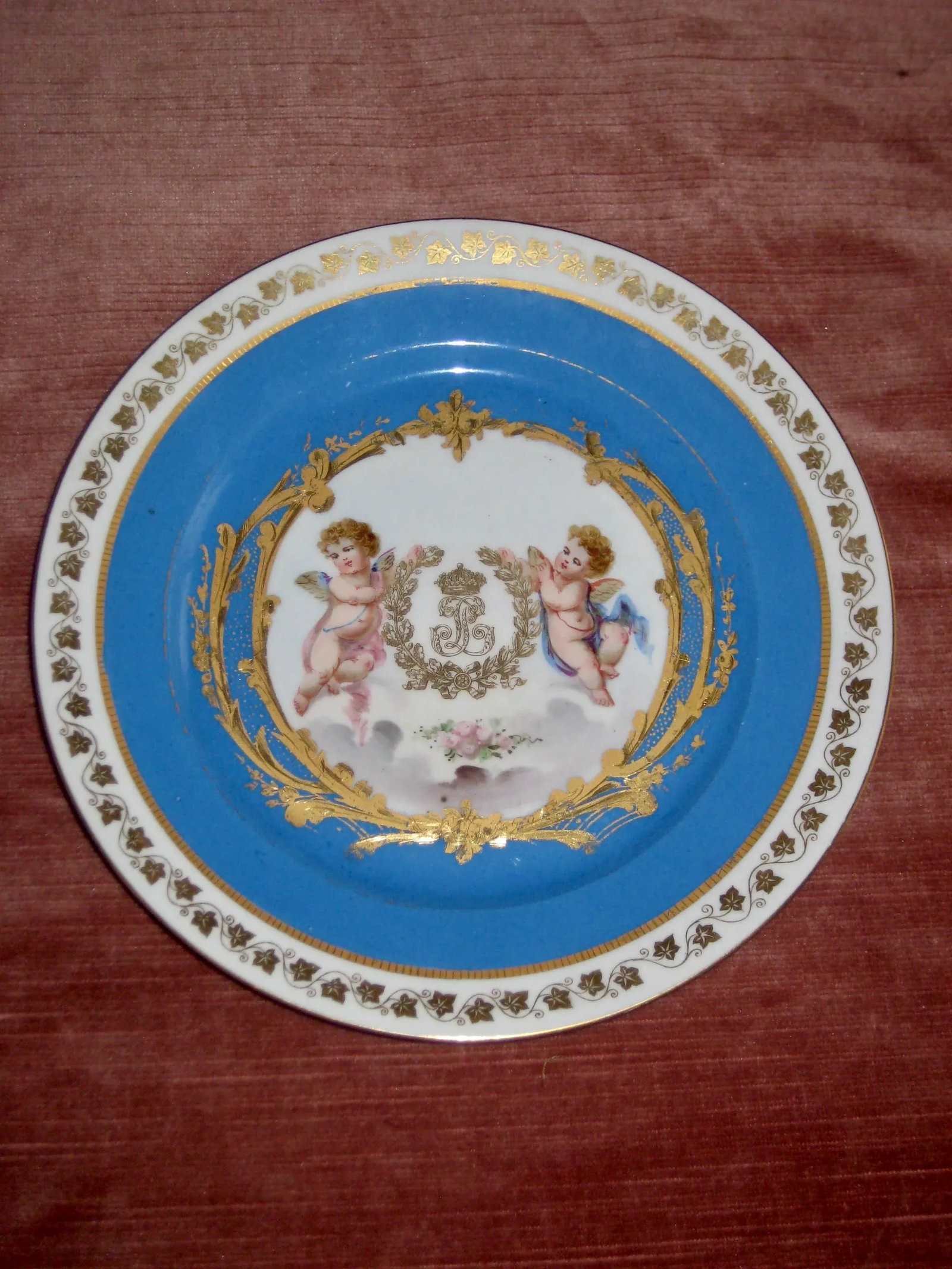Antique Sevres Porcelaine Louis Philippe Chateau Des Tuileries Plates- a Pair - 3