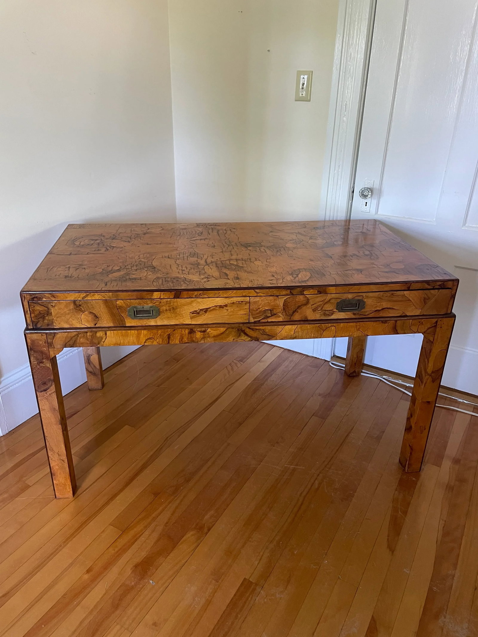 Early 20th Century Vintage Olive Wood Italian Desk - 12