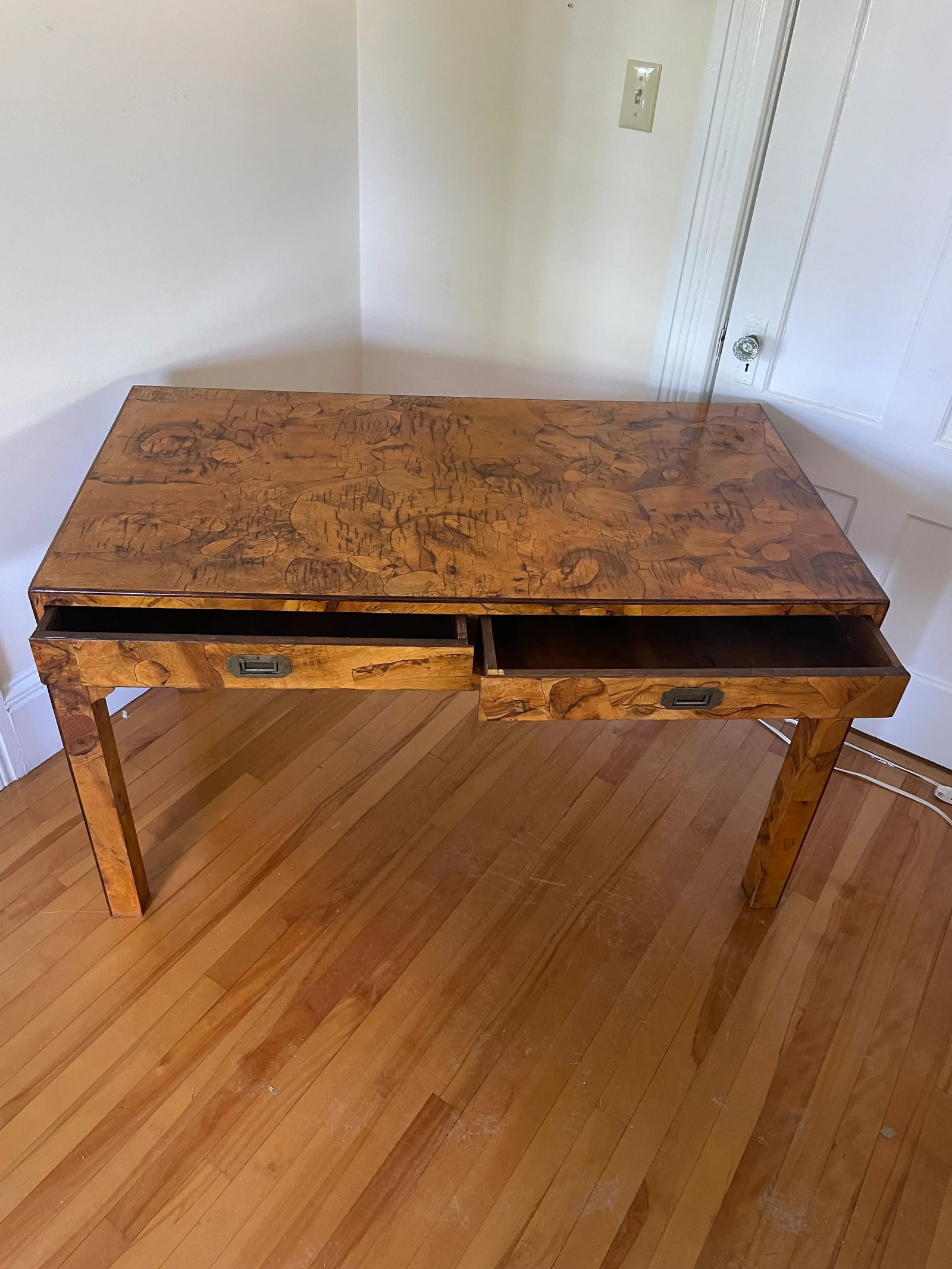 Early 20th Century Vintage Olive Wood Italian Desk - 5