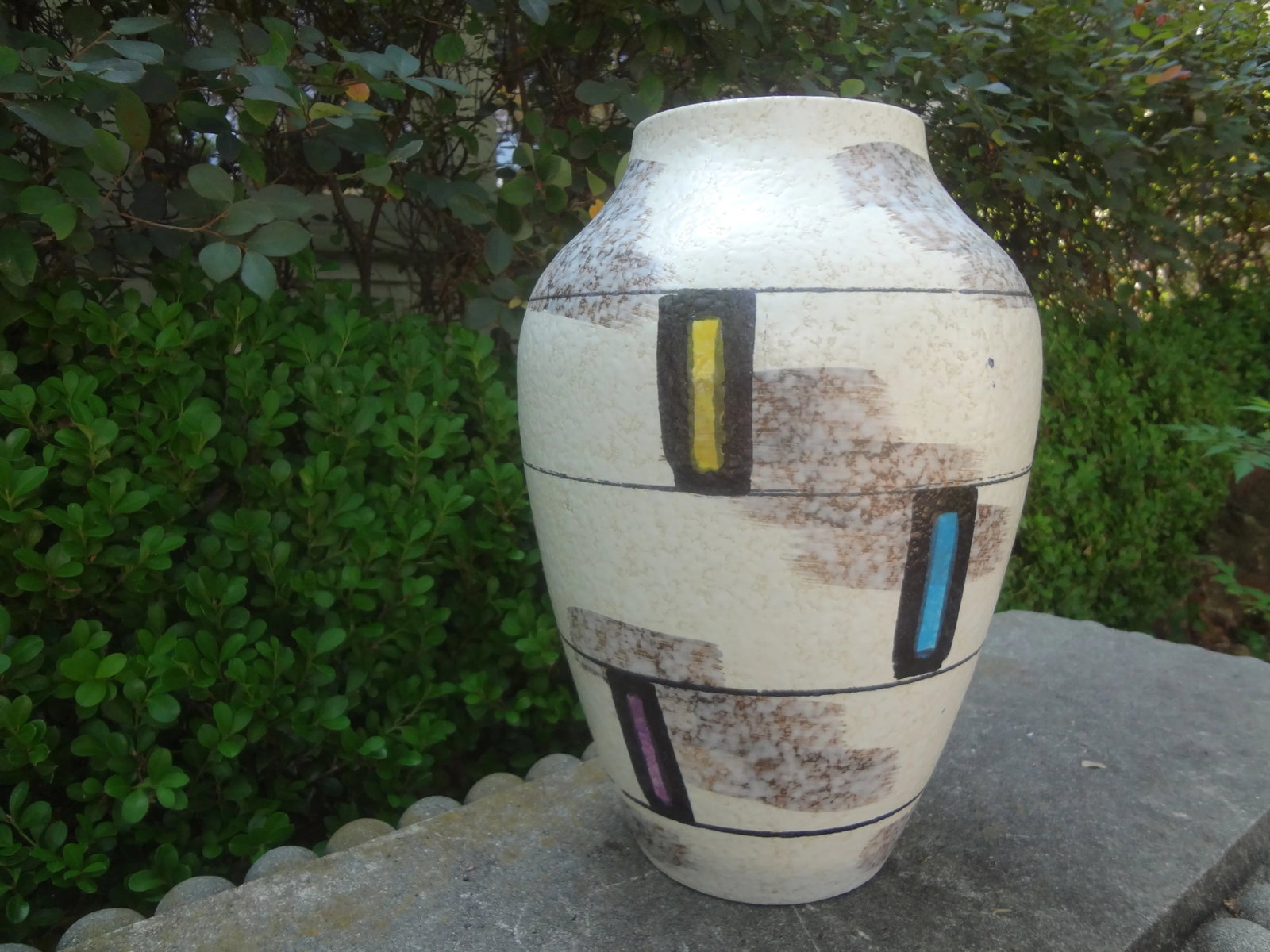 Midcentury Abstract Glazed Pottery Vase From West Germany - 10