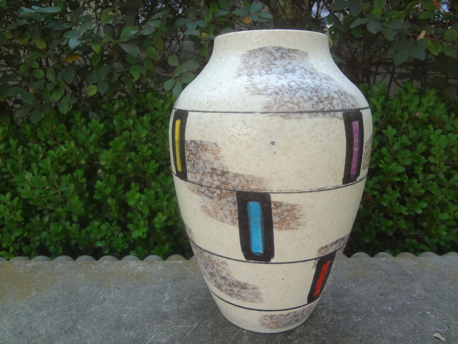 Midcentury Abstract Glazed Pottery Vase From West Germany - 12