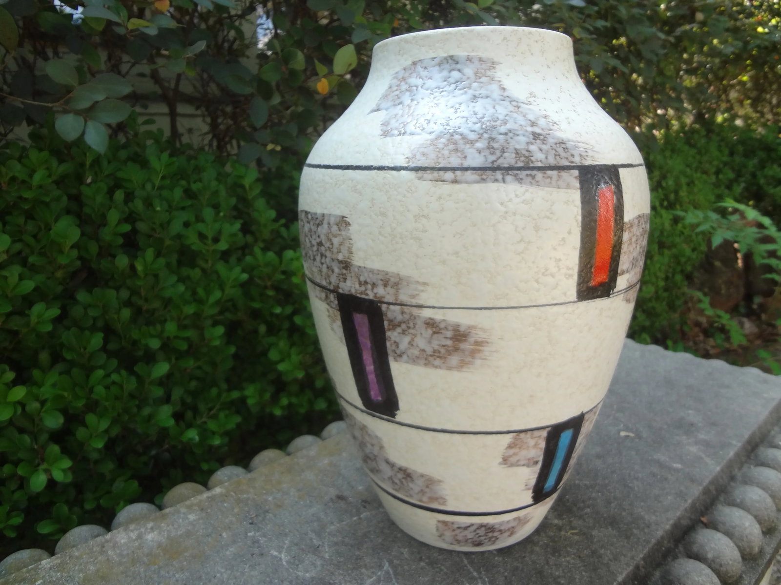 Midcentury Abstract Glazed Pottery Vase From West Germany - 3