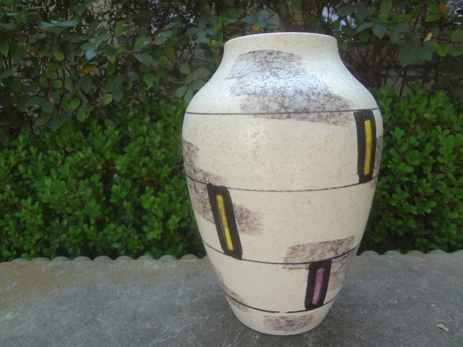 Midcentury Abstract Glazed Pottery Vase From West Germany - 4