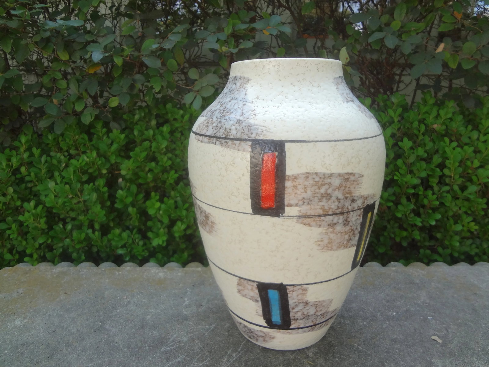Midcentury Abstract Glazed Pottery Vase From West Germany - 5