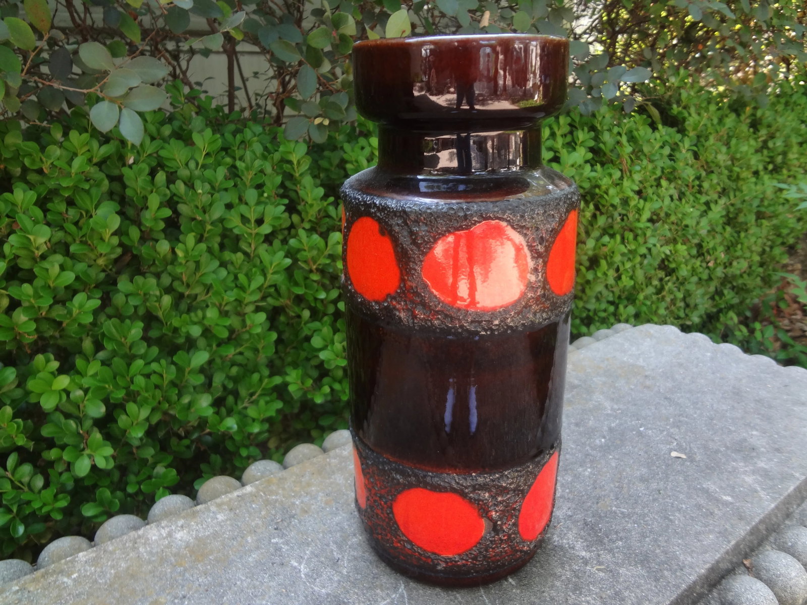 1960s West German Glazed Pottery Vase With Geometric Design - 9