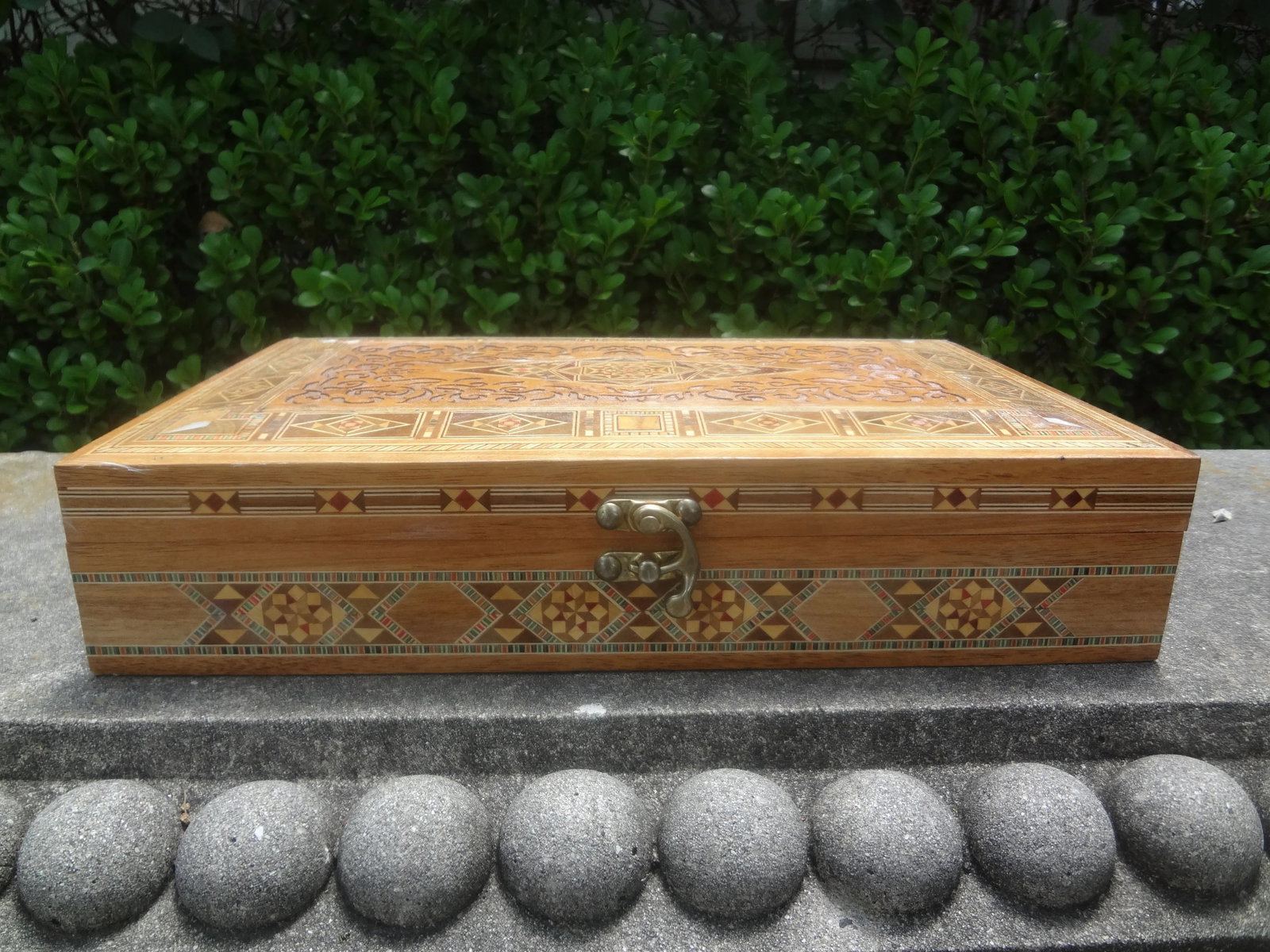 Mid 20th Century Vintage Rectangular Moroccan Inlaid Decorative Box - 2