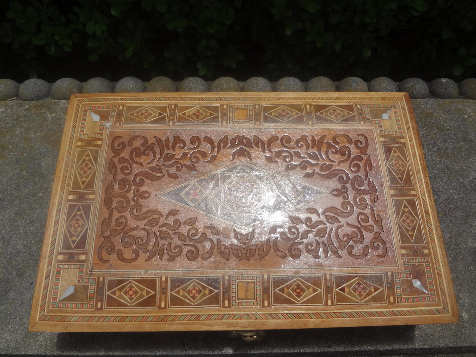 Mid 20th Century Vintage Rectangular Moroccan Inlaid Decorative Box - 4