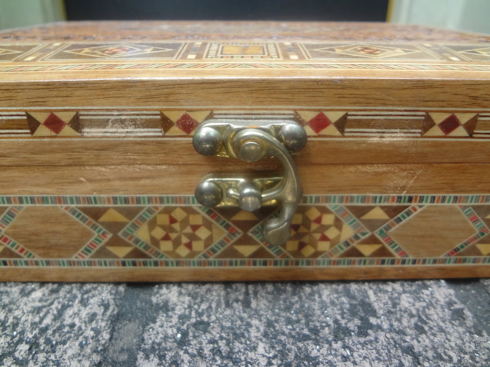 Mid 20th Century Vintage Rectangular Moroccan Inlaid Decorative Box - 6
