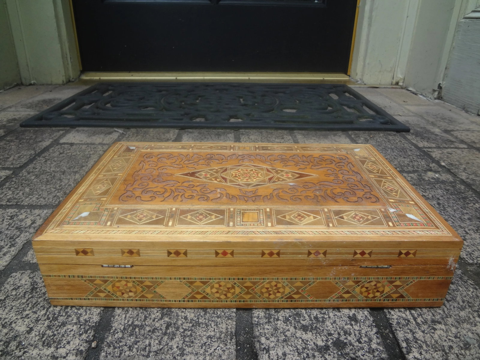 Mid 20th Century Vintage Rectangular Moroccan Inlaid Decorative Box - 7