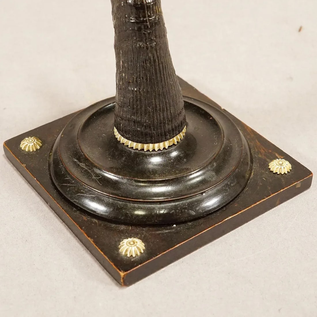 Antique Candle Stick With Real Chamois Horn, 19th Century - 6