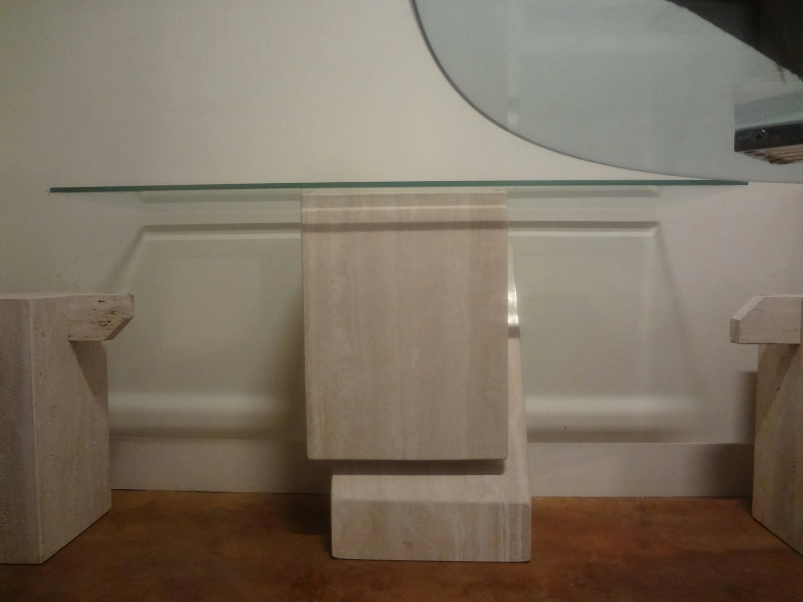 1970s Italian Postmodern Travertine Console Attributed to Angelo Mangiarotti - 10