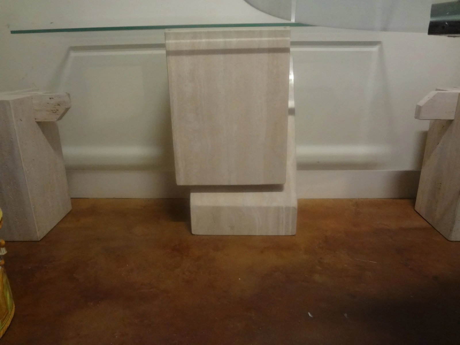 1970s Italian Postmodern Travertine Console Attributed to Angelo Mangiarotti - 11