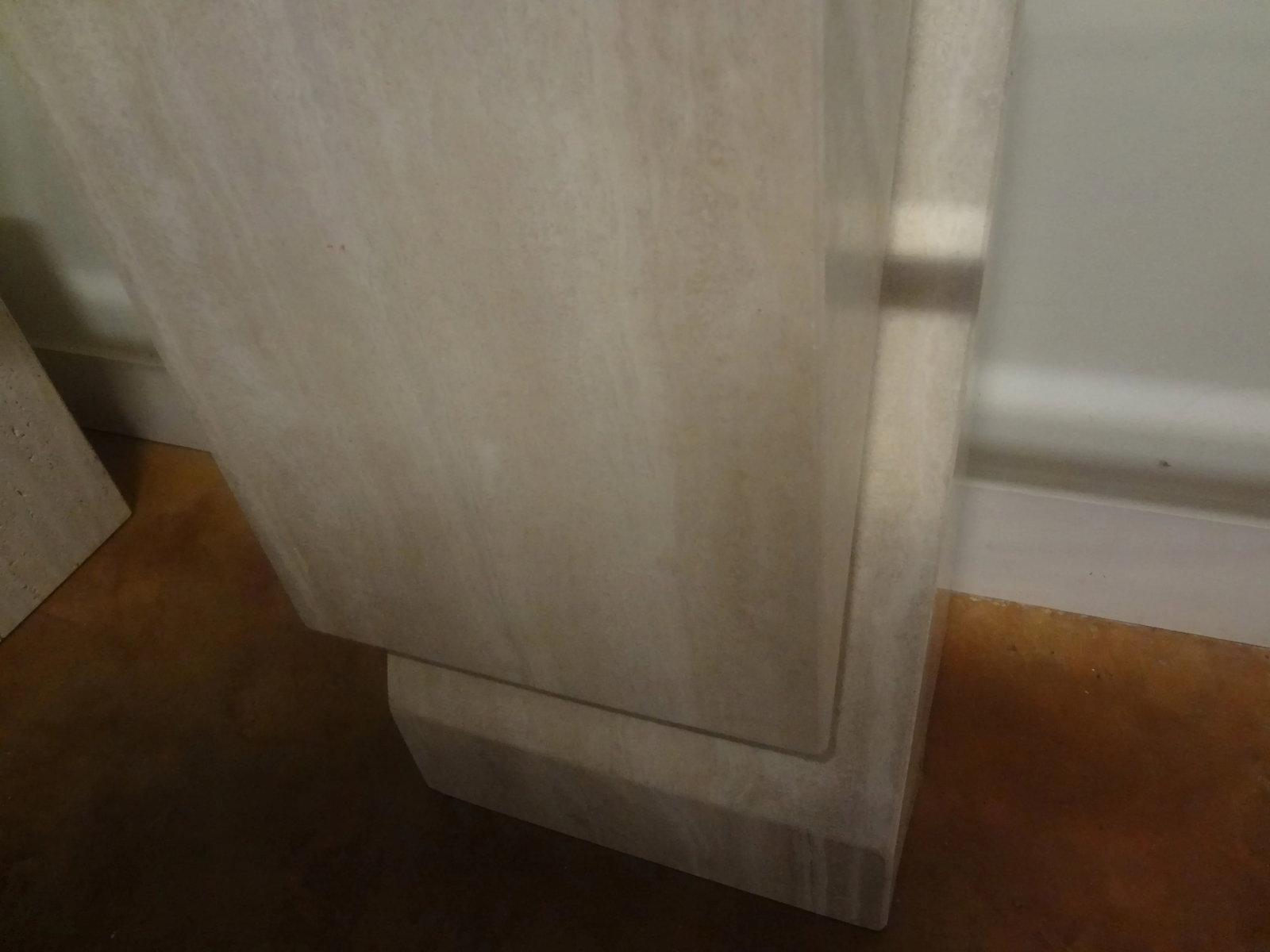 1970s Italian Postmodern Travertine Console Attributed to Angelo Mangiarotti - 12