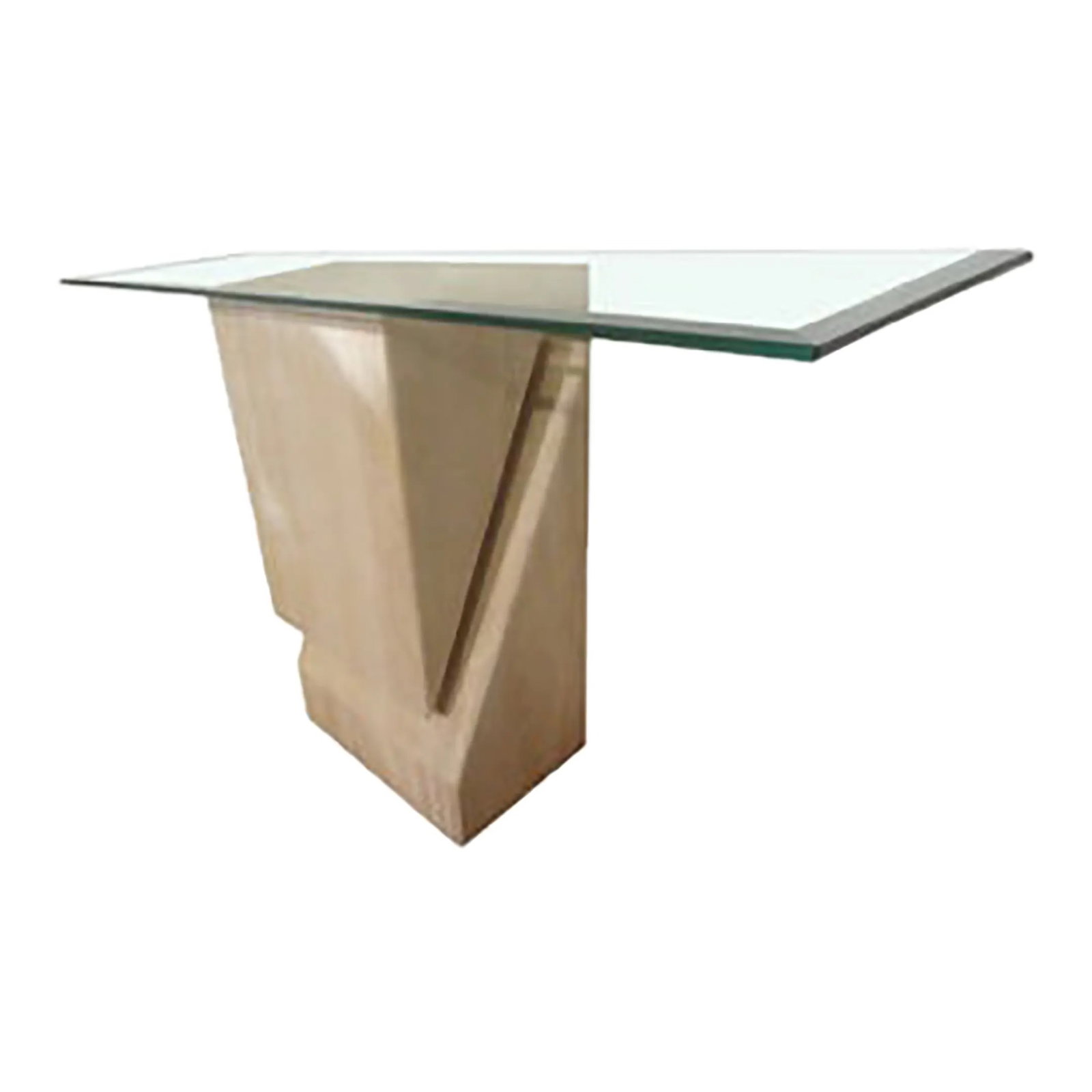 1970s Italian Postmodern Travertine Console Attributed to Angelo Mangiarotti (1 of 12)