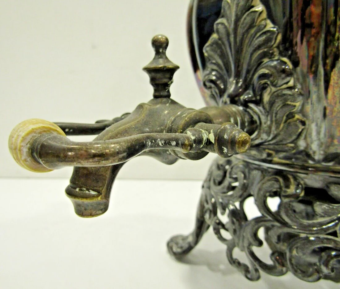 Early 20th Century Silver Plated Floral Pattern Sheffield Style Samovar - 11