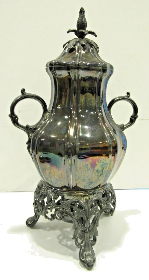 Early 20th Century Silver Plated Floral Pattern Sheffield Style Samovar - 3