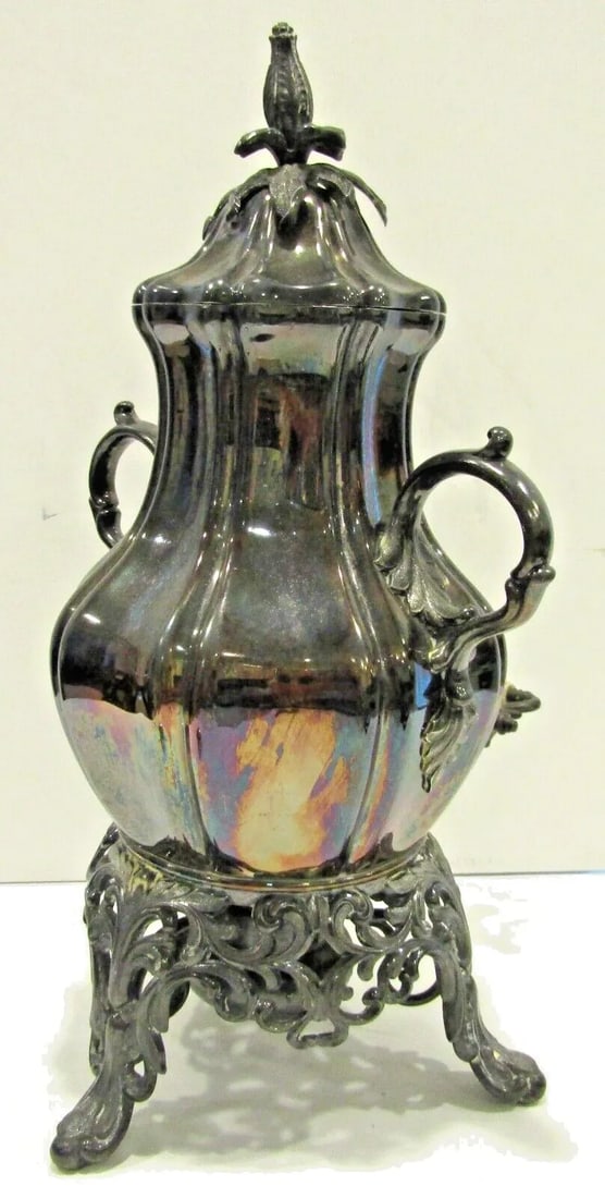 Early 20th Century Silver Plated Floral Pattern Sheffield Style Samovar - 6