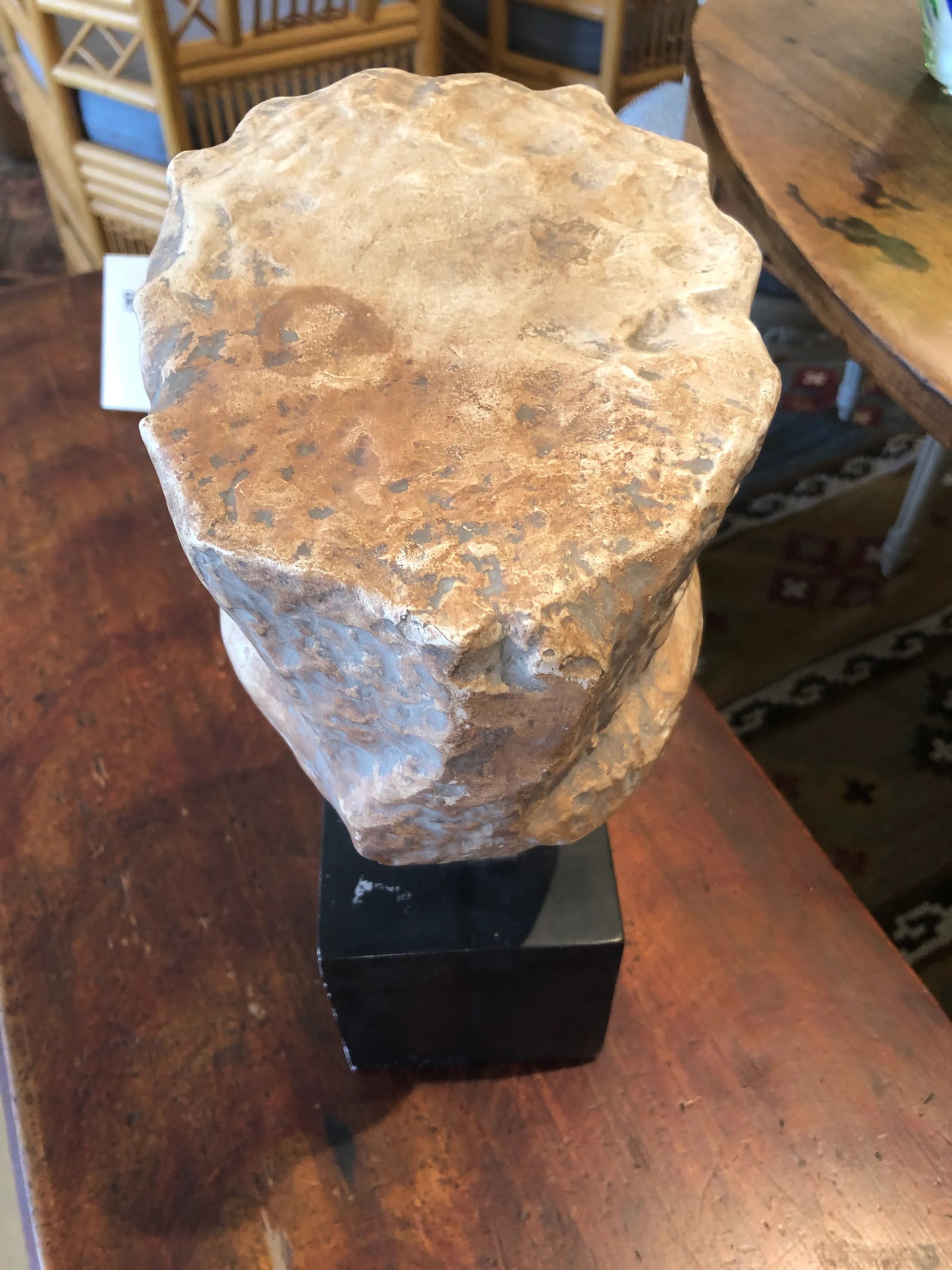 Striking Female Bust of Saint or Princess on Black Cube - 4
