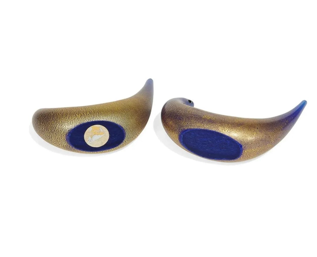 Dino Martens for Vetreria Aureliano Toso, Golden Dove a Pair, Murano, Italy, 1940s - 3