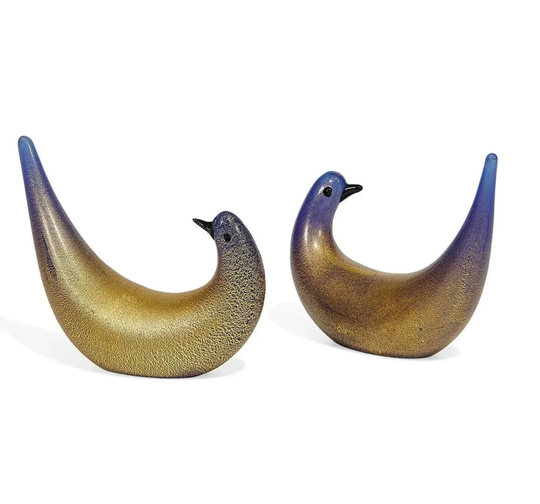 Dino Martens for Vetreria Aureliano Toso, Golden Dove a Pair, Murano, Italy, 1940s - 4
