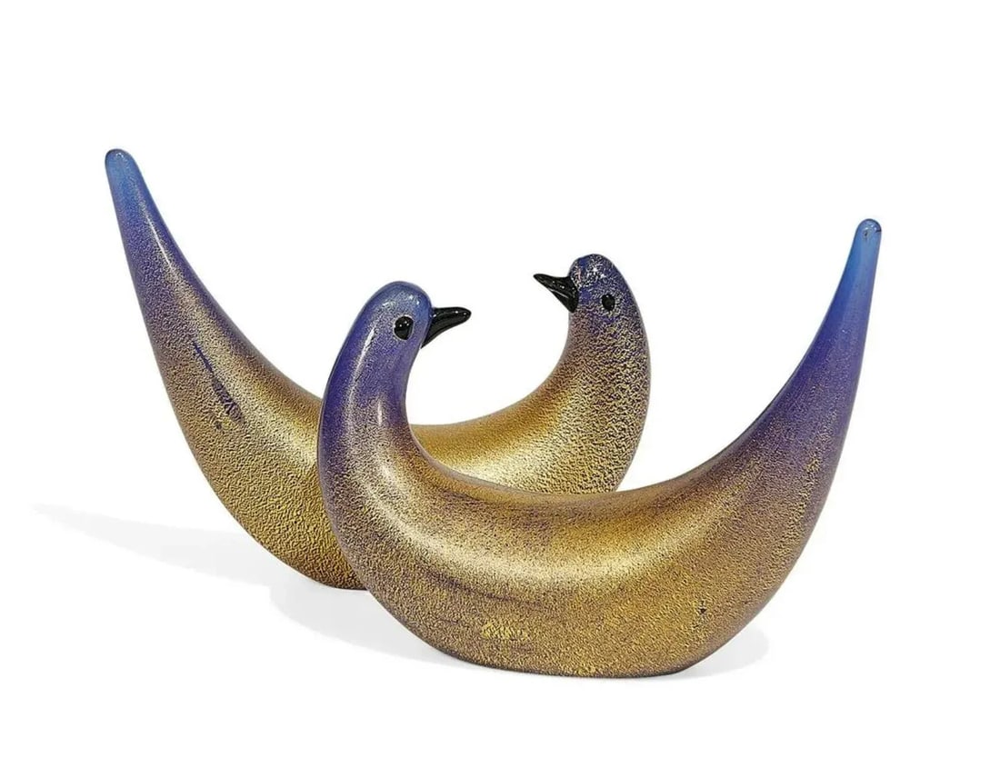 Dino Martens for Vetreria Aureliano Toso, Golden Dove a Pair, Murano, Italy, 1940s - 5