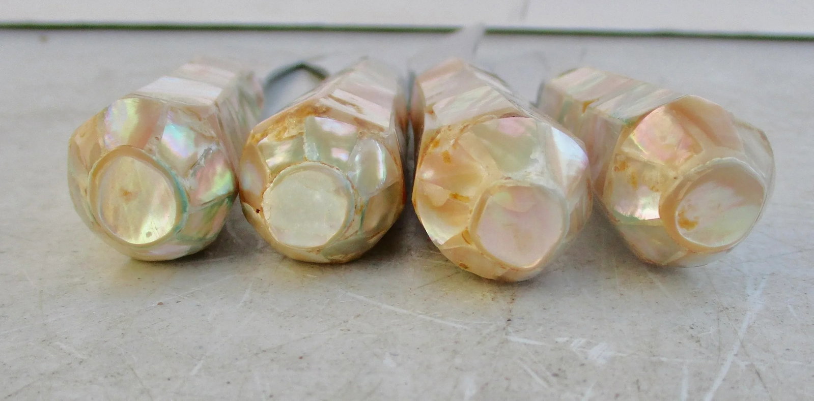 Mid-Century Mother of Pearl Paneled Pate Spreaders, -A Set of 4 - 3