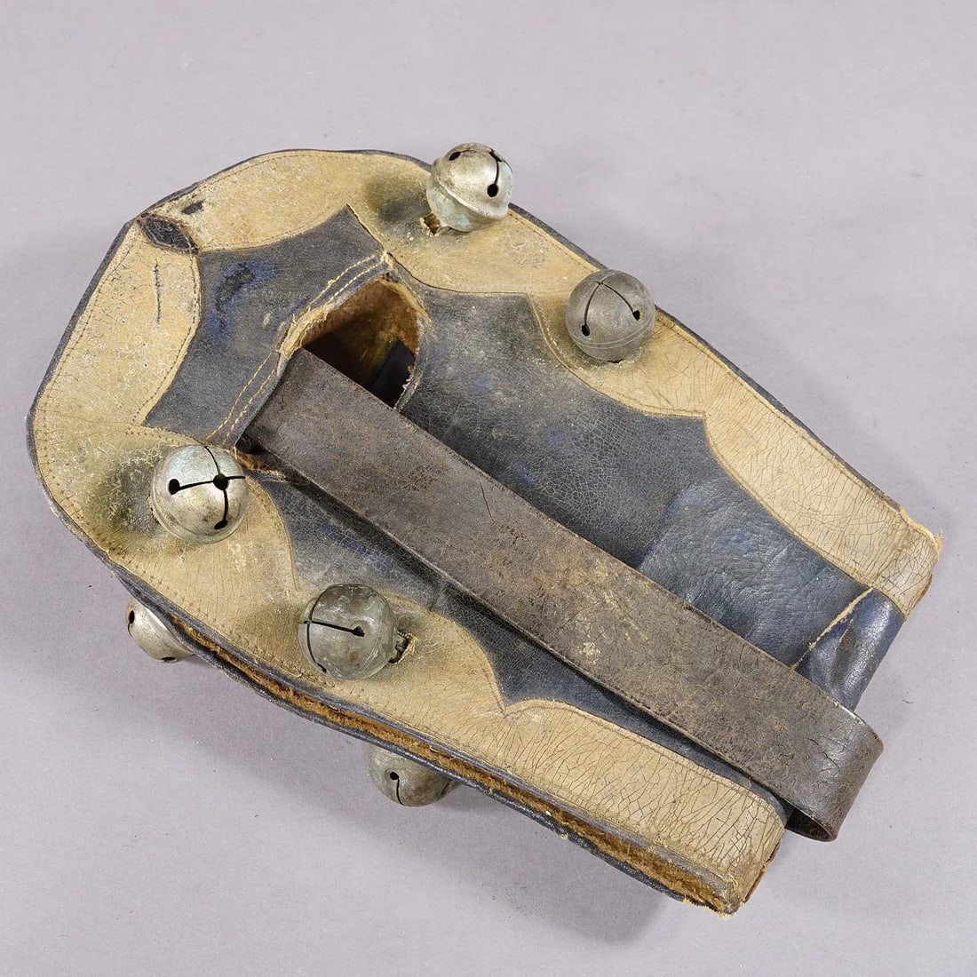 Antique Bell Belt With Eight Brass Bells, Tyrol Ca. 1900s - 3