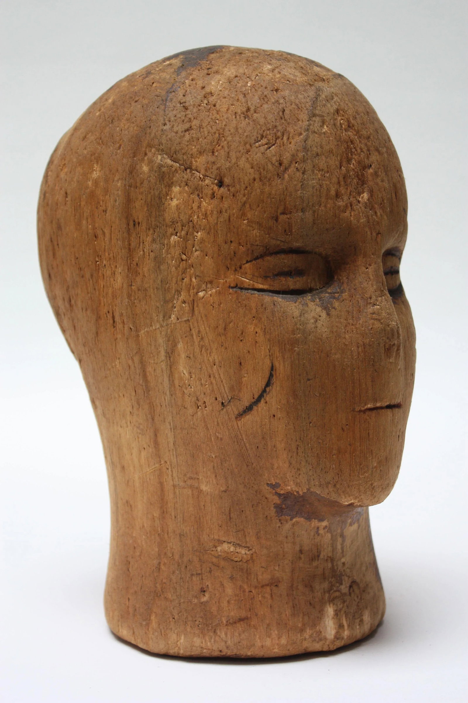 1930s Primitive Cork Mannequin Display Head - 5