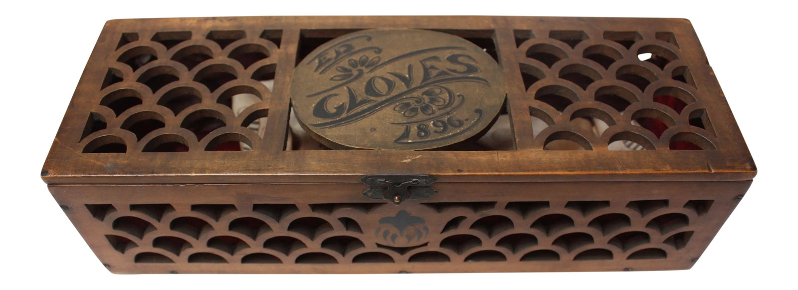 Late 19th Century Victorian Carved Glove Box With Gloves (1 of 13)