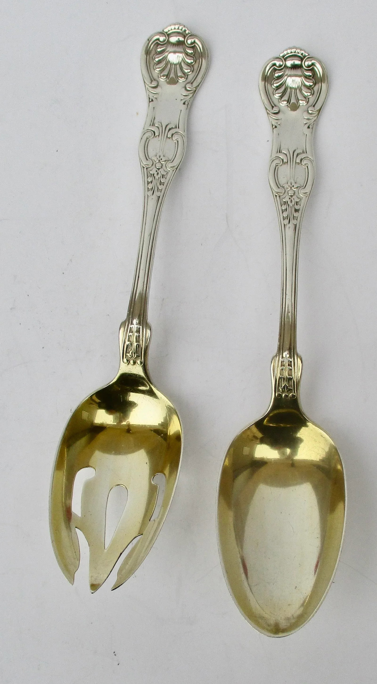 Bailey Banks & Biddle Gilt Sterling Salad Set Circa 1900 - a Set of 2 - 2