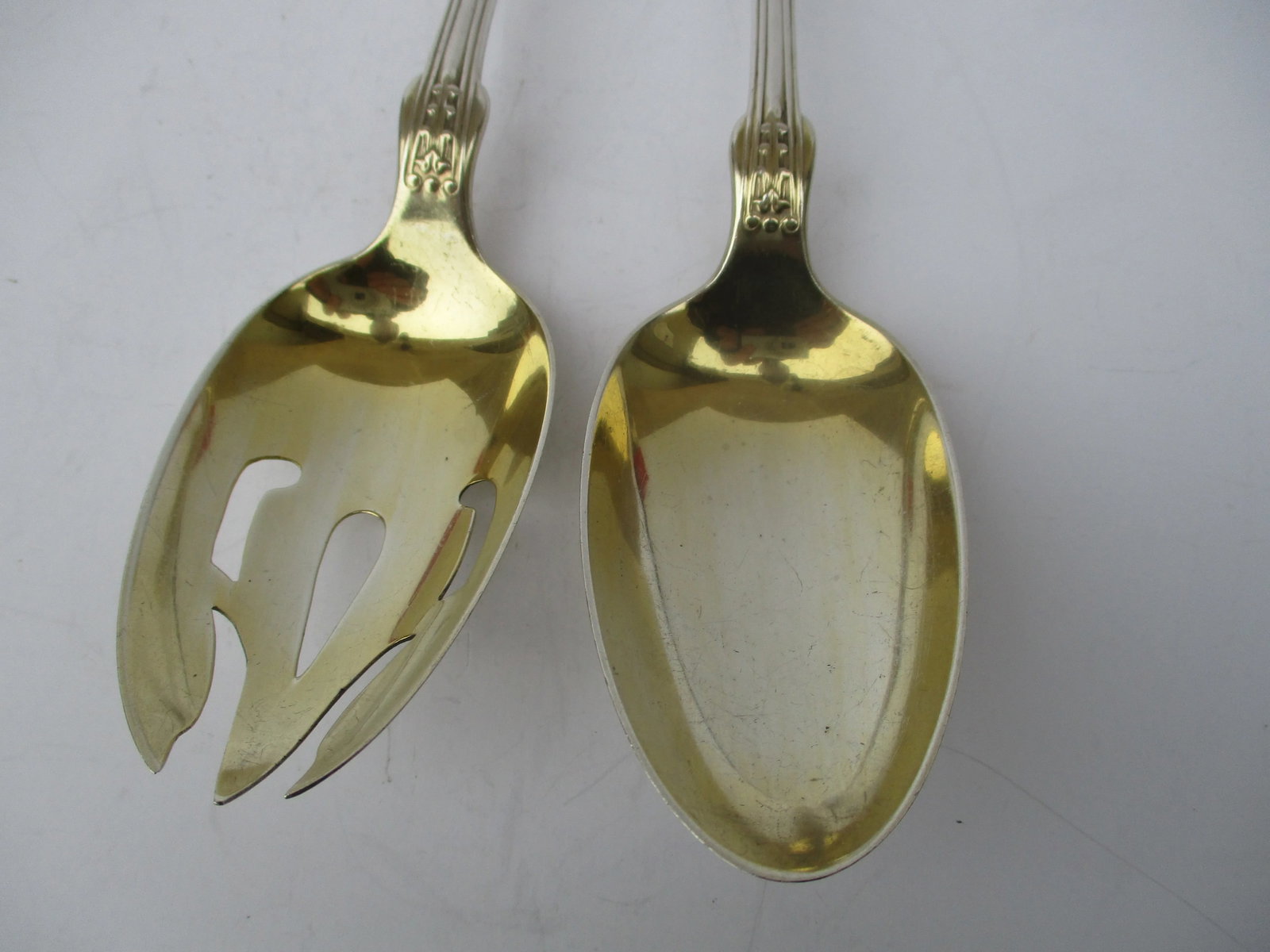 Bailey Banks & Biddle Gilt Sterling Salad Set Circa 1900 - a Set of 2 - 4