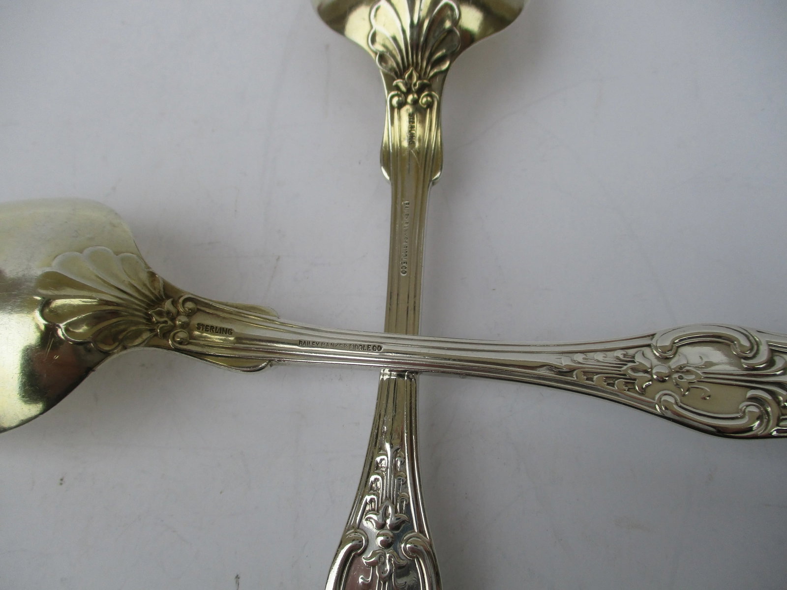Bailey Banks & Biddle Gilt Sterling Salad Set Circa 1900 - a Set of 2 - 5