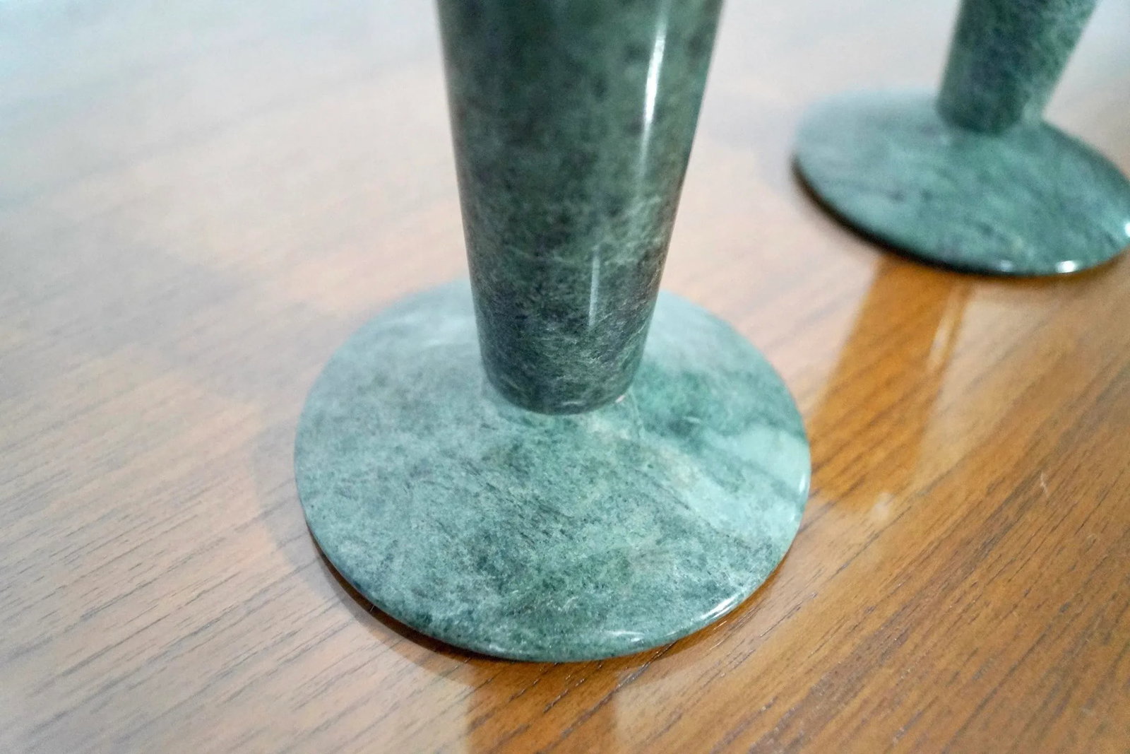 1980's Post-Modern Memphis Style Marble & Lucite Candleholders - a Pair - 11