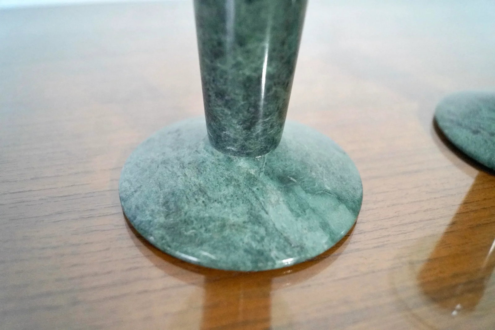 1980's Post-Modern Memphis Style Marble & Lucite Candleholders - a Pair - 12