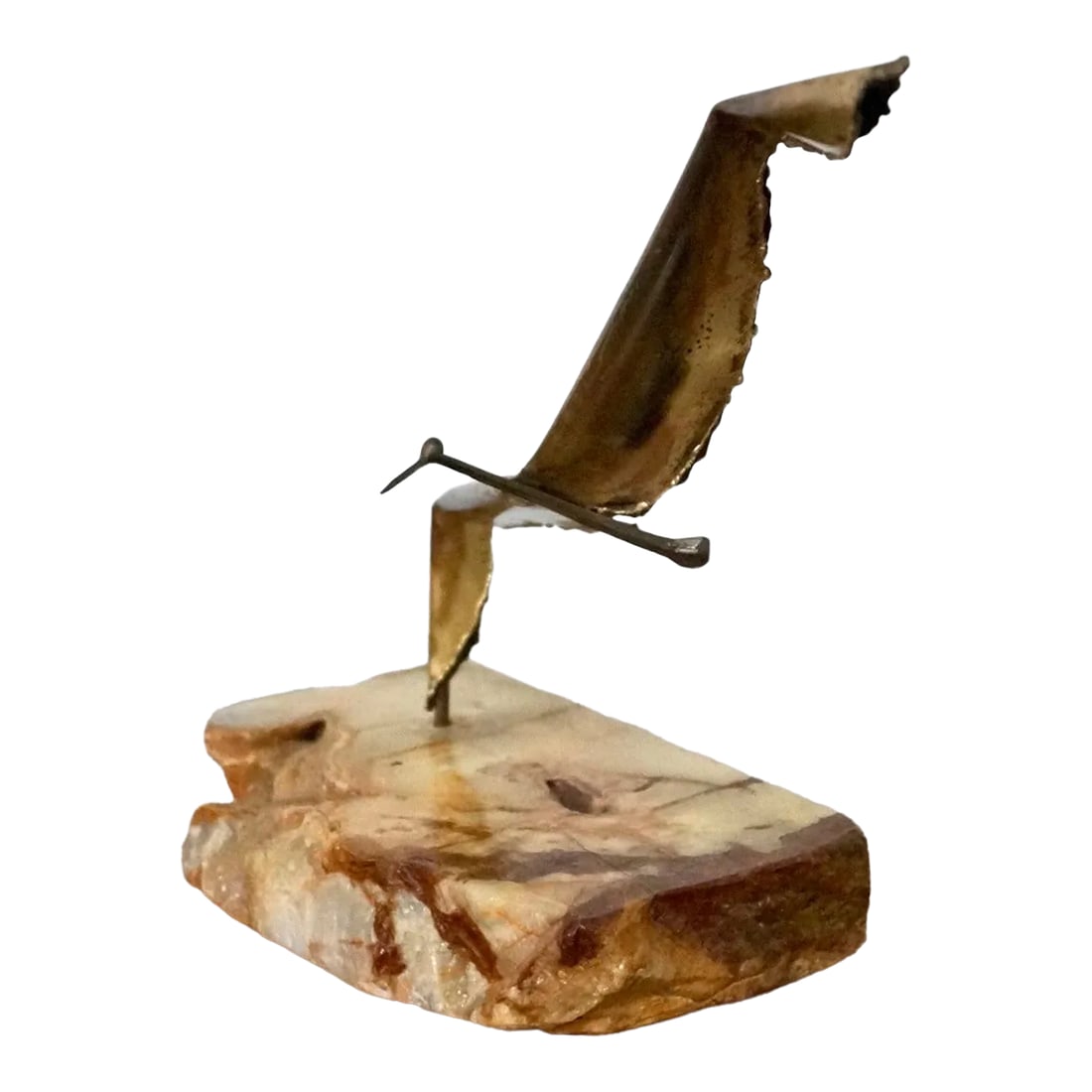 1970's Brutalist Curtis Jere Style Sculpture: Vintage Midcentury Modern sculpture for sale. Made in the 1970's by Steve Andersen, and still has the original foil label on the underside. It was made here in the Valley. It's made of a beautiful