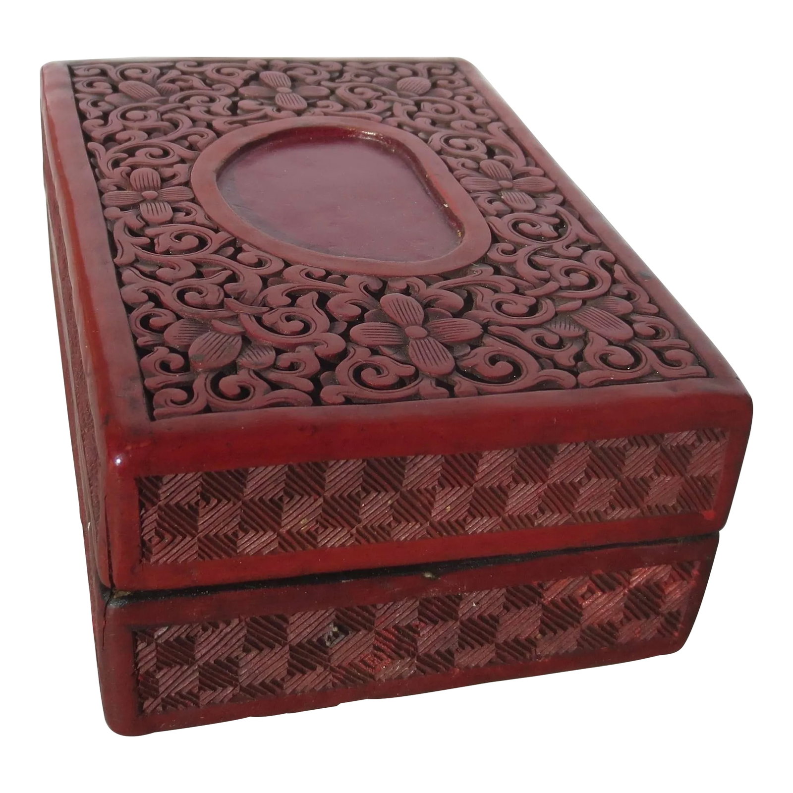 Chinese Cinnabar Box Vintage 1950s (1 of 9)