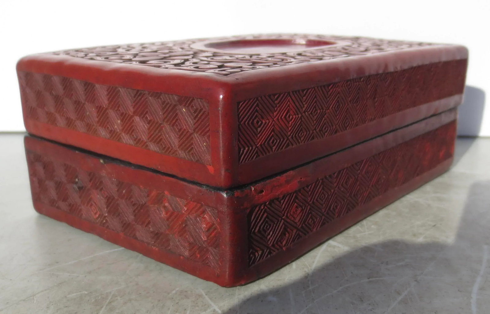 Chinese Cinnabar Box Vintage 1950s - 7