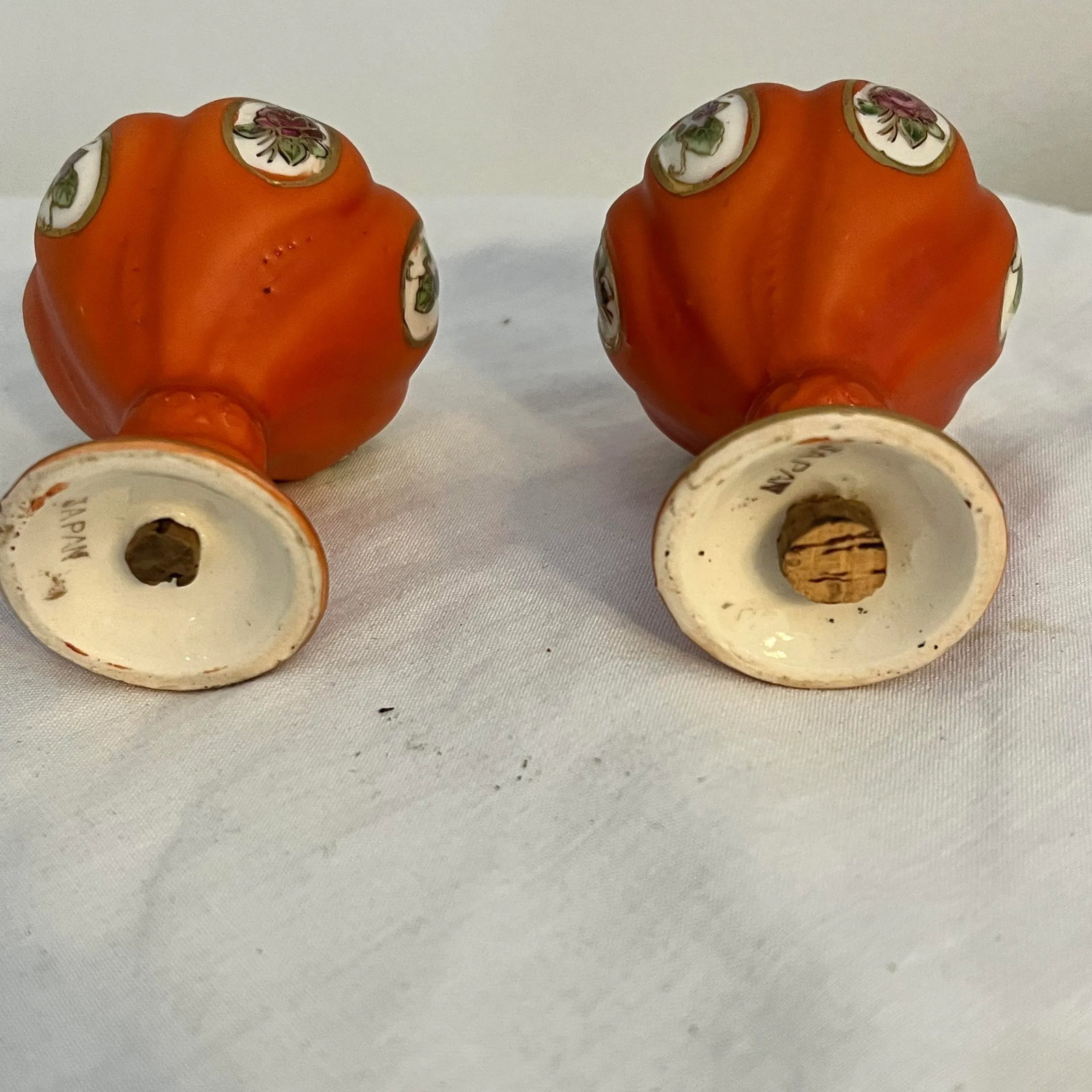 Mid Century Orange Topiary Shaped Salt and Pepper Shakers, Japan - a Pair - 5