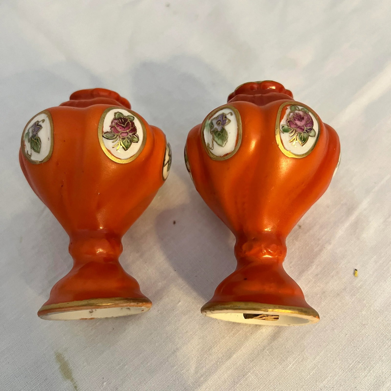 Mid Century Orange Topiary Shaped Salt and Pepper Shakers, Japan - a Pair - 9