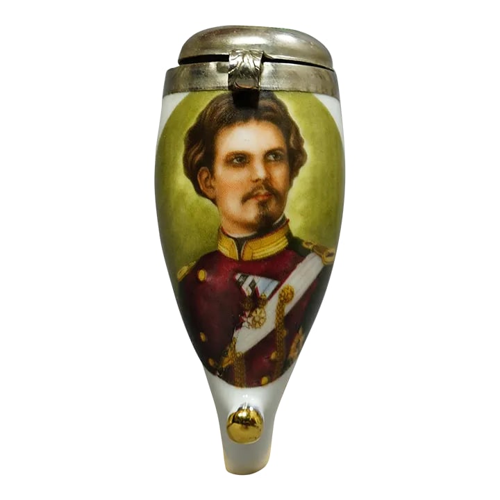 Vintage Black Forest Porcellaine Pipe With King Ludwig II Picture (1 of 7)