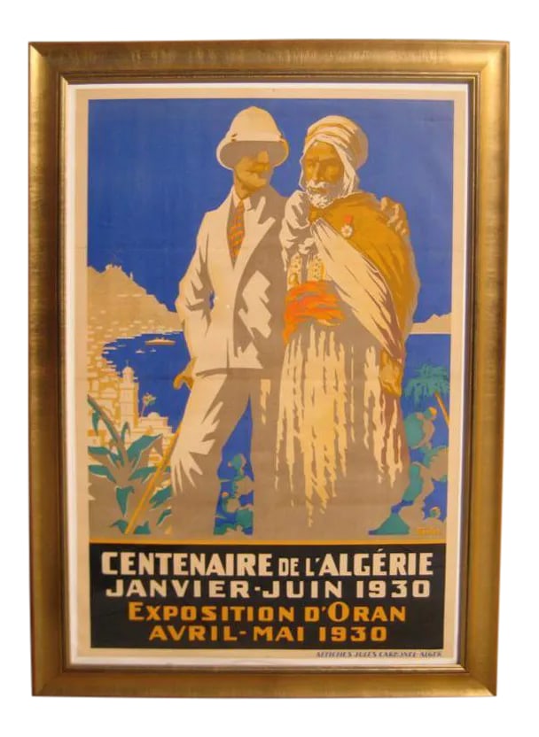 Art Deco Poster - Linda Ronstadt Collection: Santos Rene Irizarry (Designer), France, 1930. Framed lithograph from the Linda Ronstadt collection. Condition: Alterations: Original Condition Unaltered Imperfections: Some Imperfections Condition No