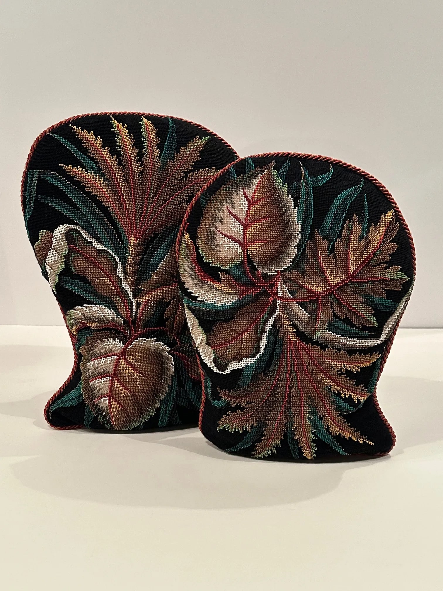 Beadwork Victorian Pillows -A Pair - 2