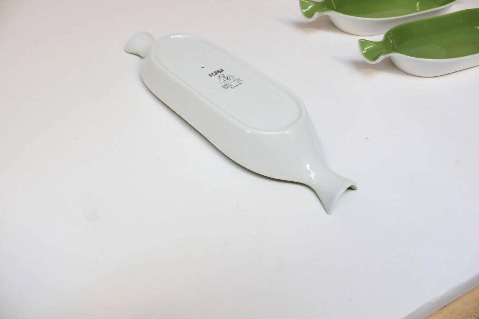 Set of Six Vintage Green FöRM Corn on the Cob Dishes by Shenango China - 8