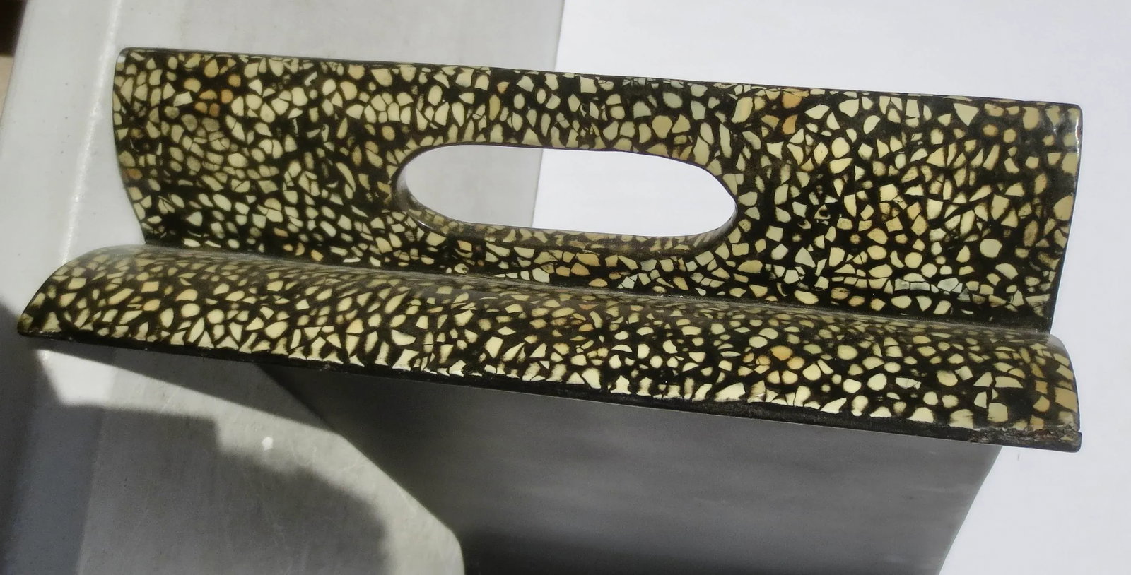 Vintage Chinese Bamboo Tray With Eggshell Lacquer - 7