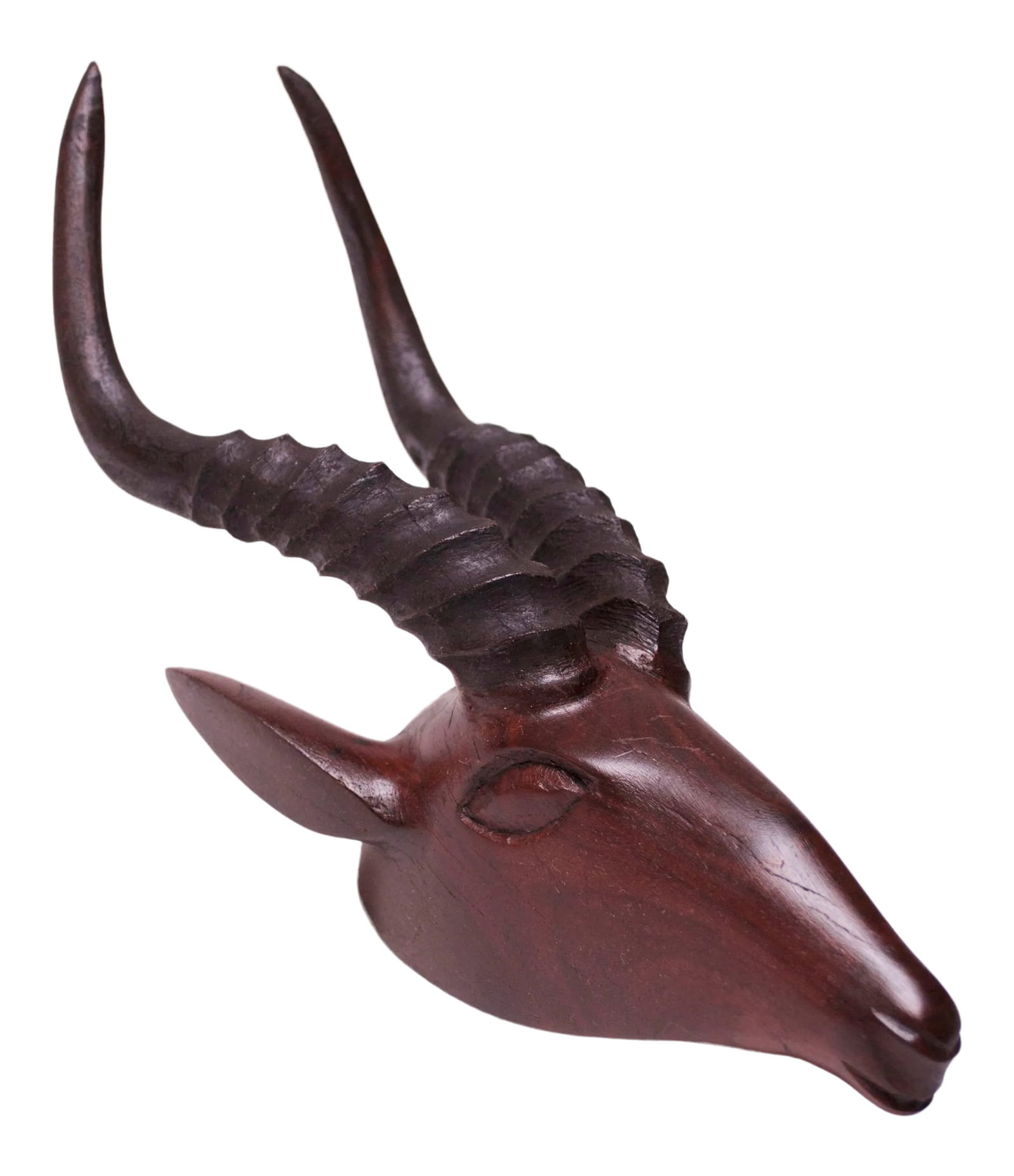 Wall-Mounted Hand-Carved Wooden Antelope Head (1 of 13)