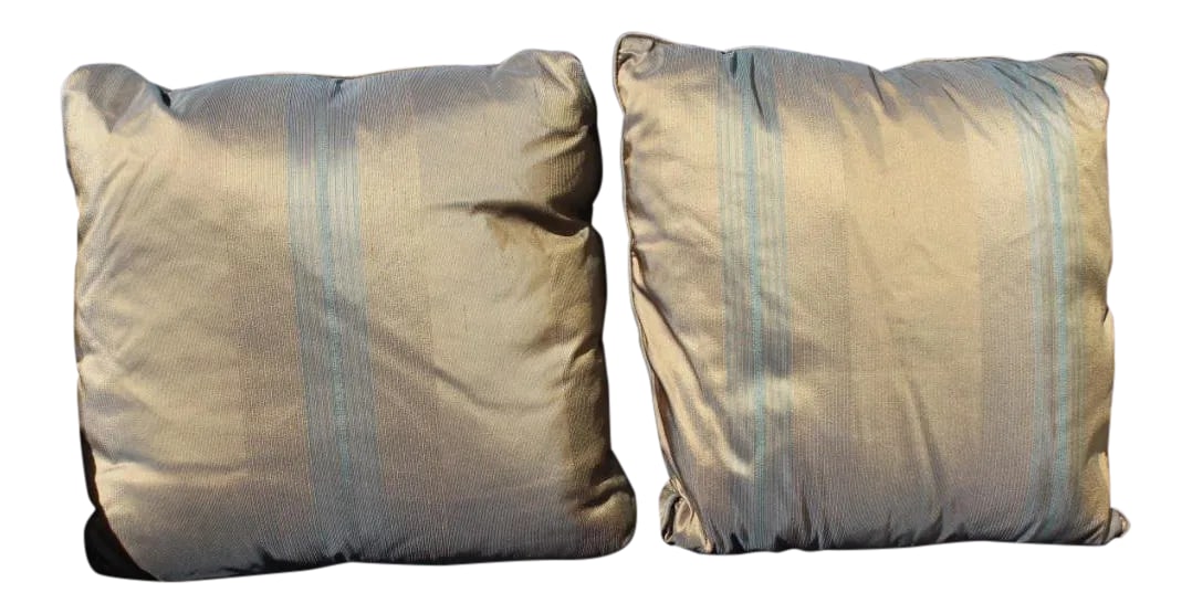 1980s Vintage Contemporary Silk Pillows - a Pair - 4