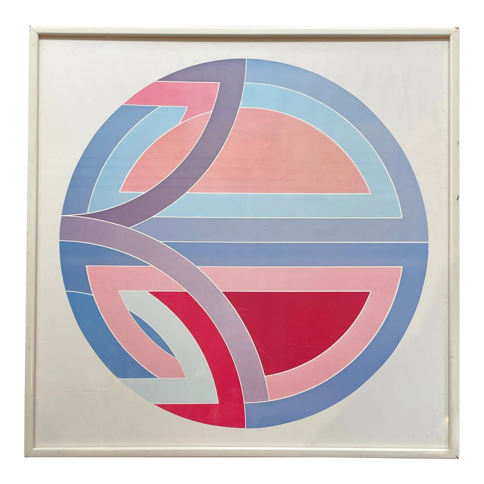 Vintage Frank Stella Poster Bergruenn Gallery 1977: This is a delightful Frank Stella exhibition poster from the John Berggruen gallery in 1977. Joseph Stella was an Italian-born American Futurist painter best known for his depictions of industrial