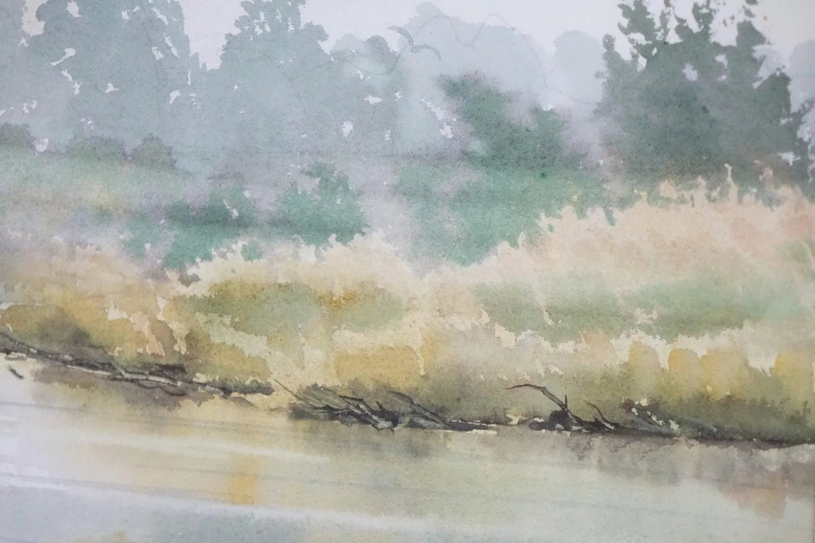 Landscape 1979 Original Watercolor on Paper Signed - 3