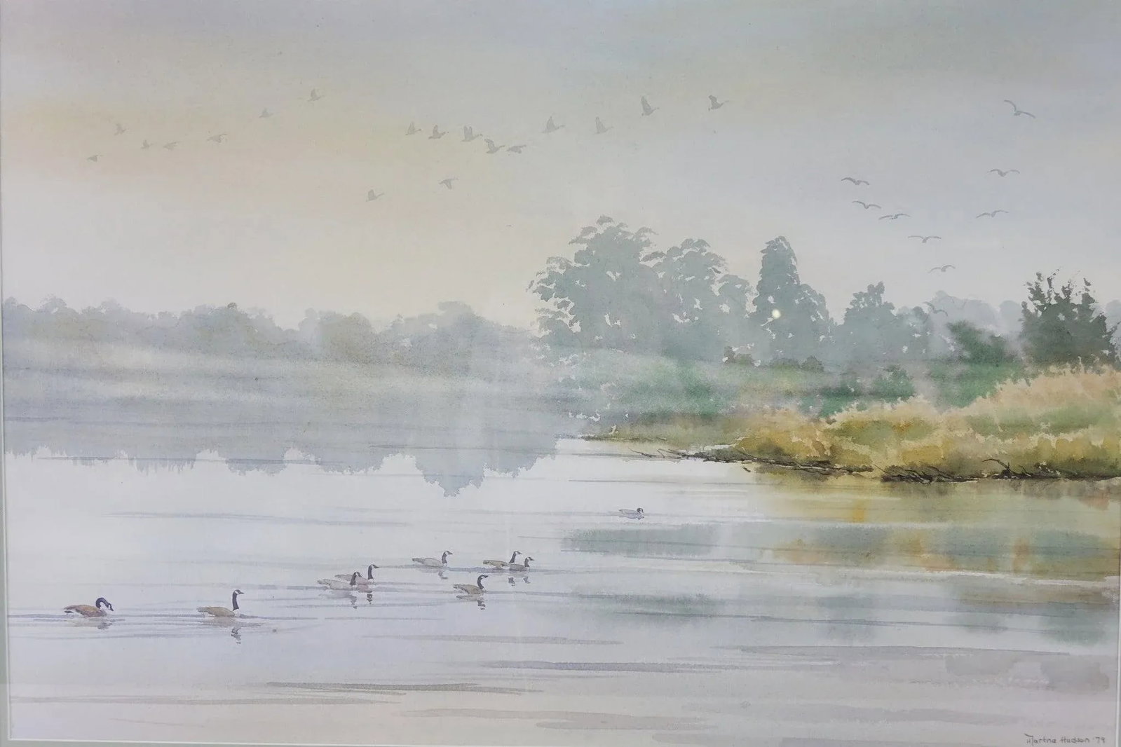 Landscape 1979 Original Watercolor on Paper Signed - 5