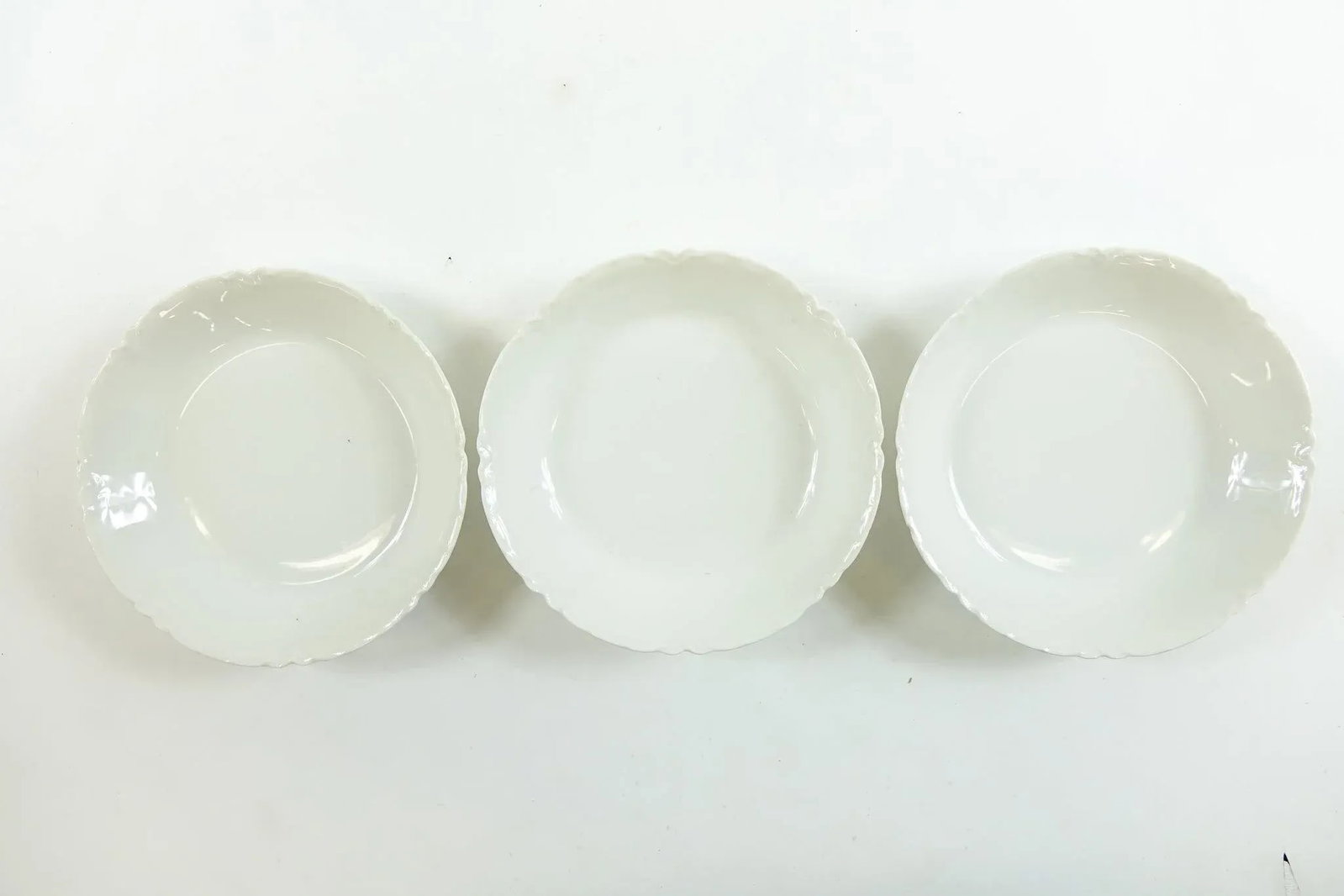 19th Century Haviland France Ranson White Dinner Plates- Set of 3 - 2
